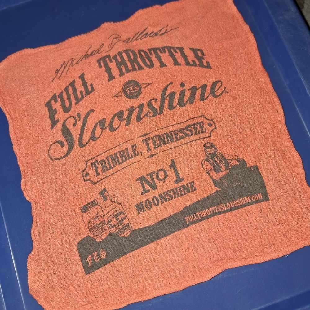 Full Throttle Saloonshine Orange And Black Commemorative Bar Towel
